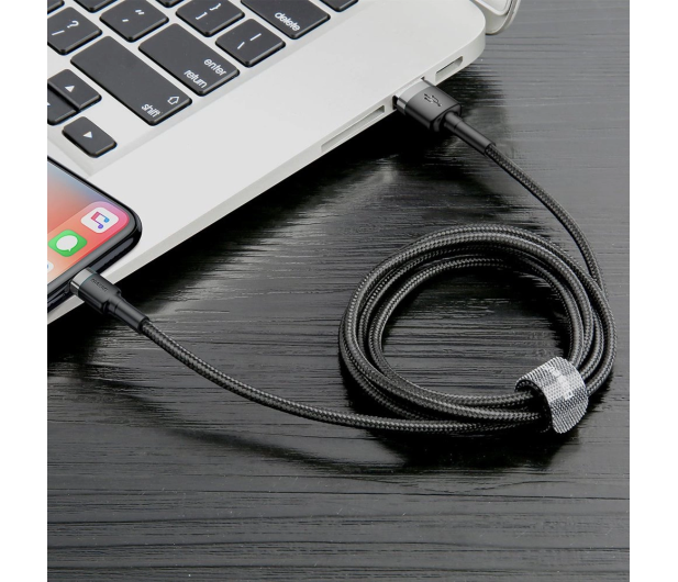 Baseus Kabel Cafule USB-A /Lightning 2.4A QC 3.0 0.5 m czarno-szary - 1502021 - zdjęcie 3